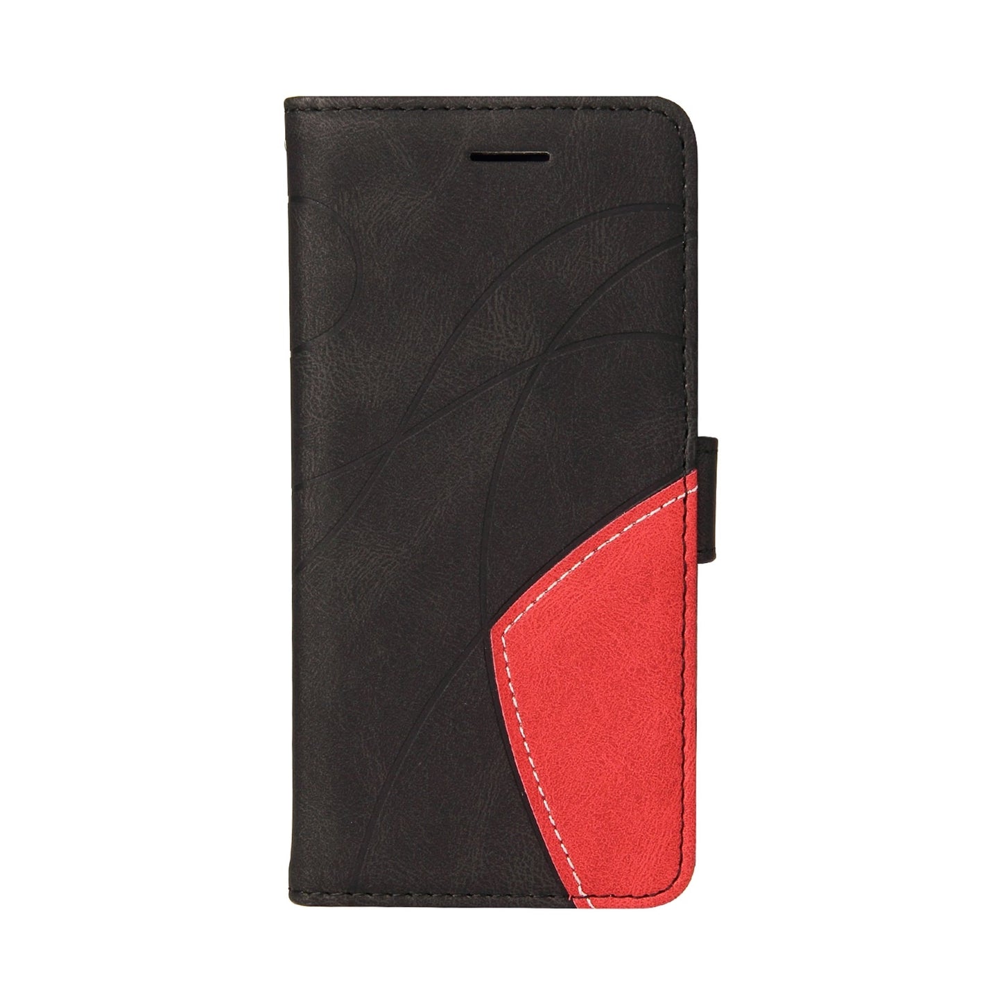 For iPhone 16e Dual-color Splicing Flip Leather Phone Case(Black)
