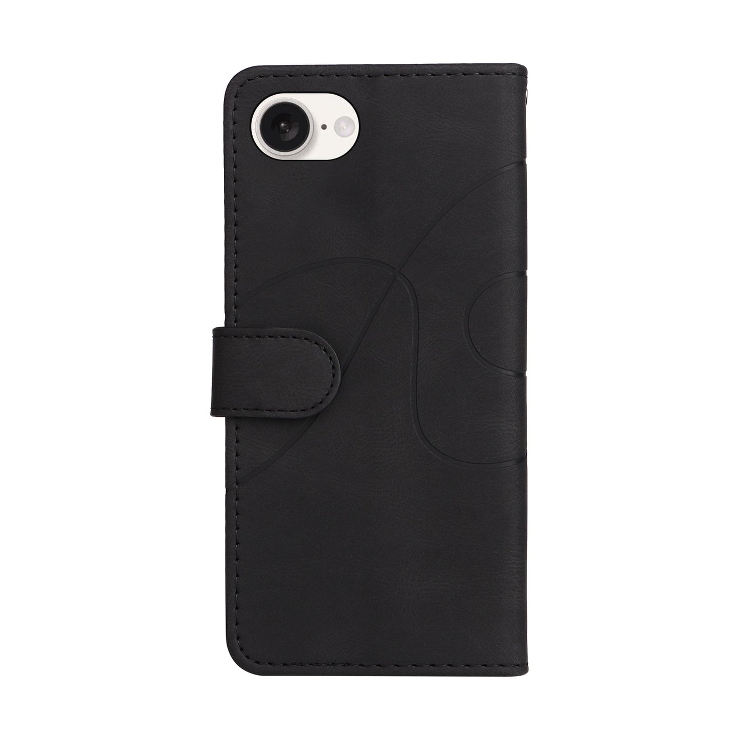 For iPhone 16e Dual-color Splicing Flip Leather Phone Case(Black)