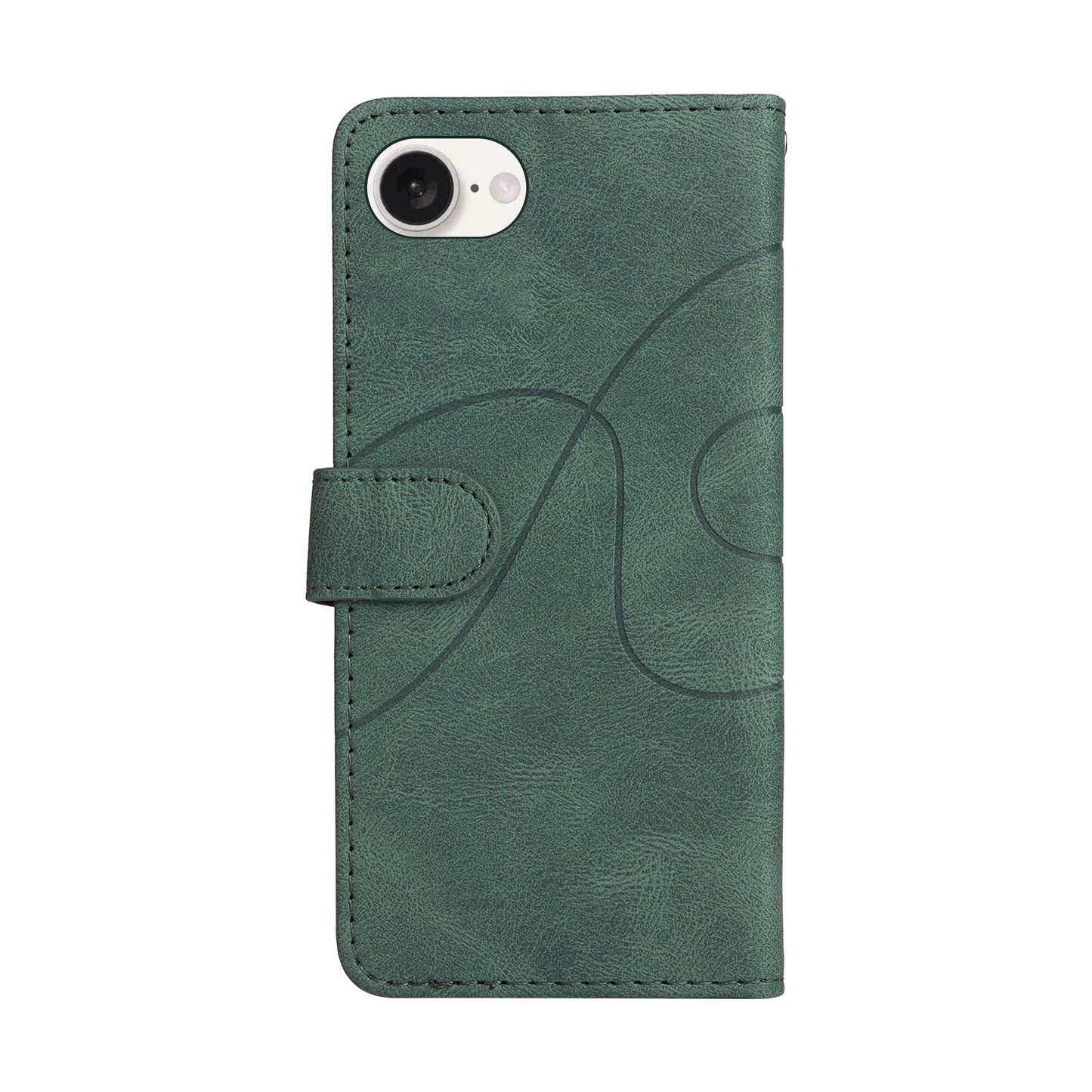 For iPhone 16e Dual-color Splicing Flip Leather Phone Case(Green)