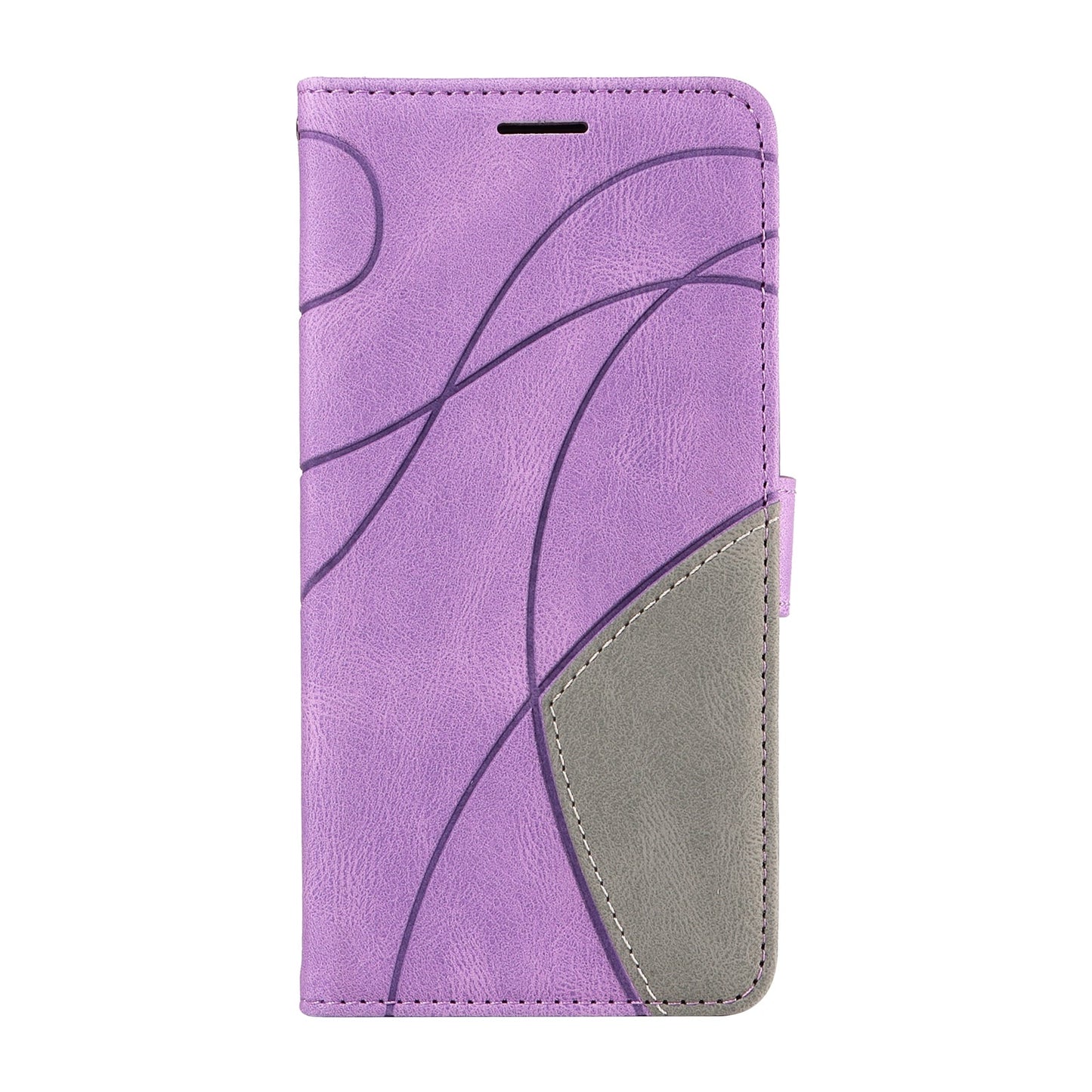 For iPhone 16e Dual-color Splicing Flip Leather Phone Case(Purple)