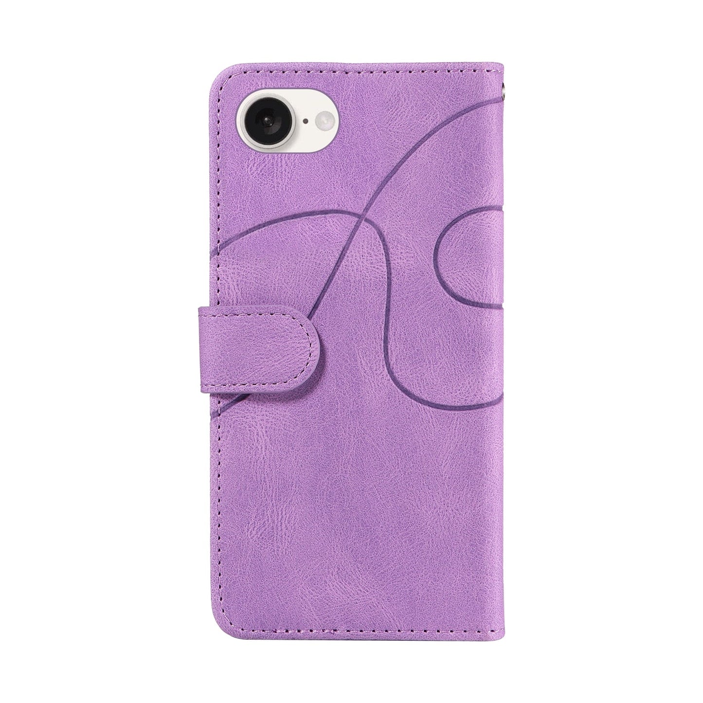 For iPhone 16e Dual-color Splicing Flip Leather Phone Case(Purple)