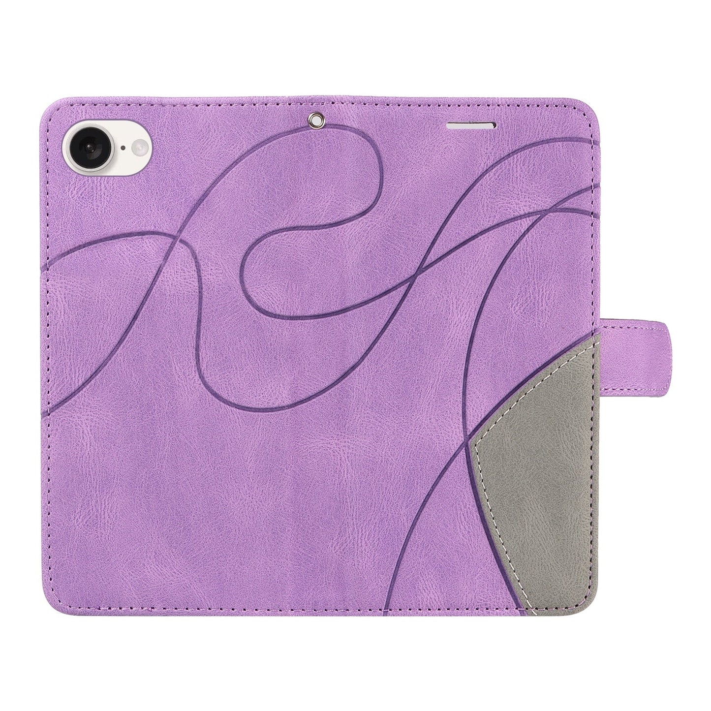 For iPhone 16e Dual-color Splicing Flip Leather Phone Case(Purple)