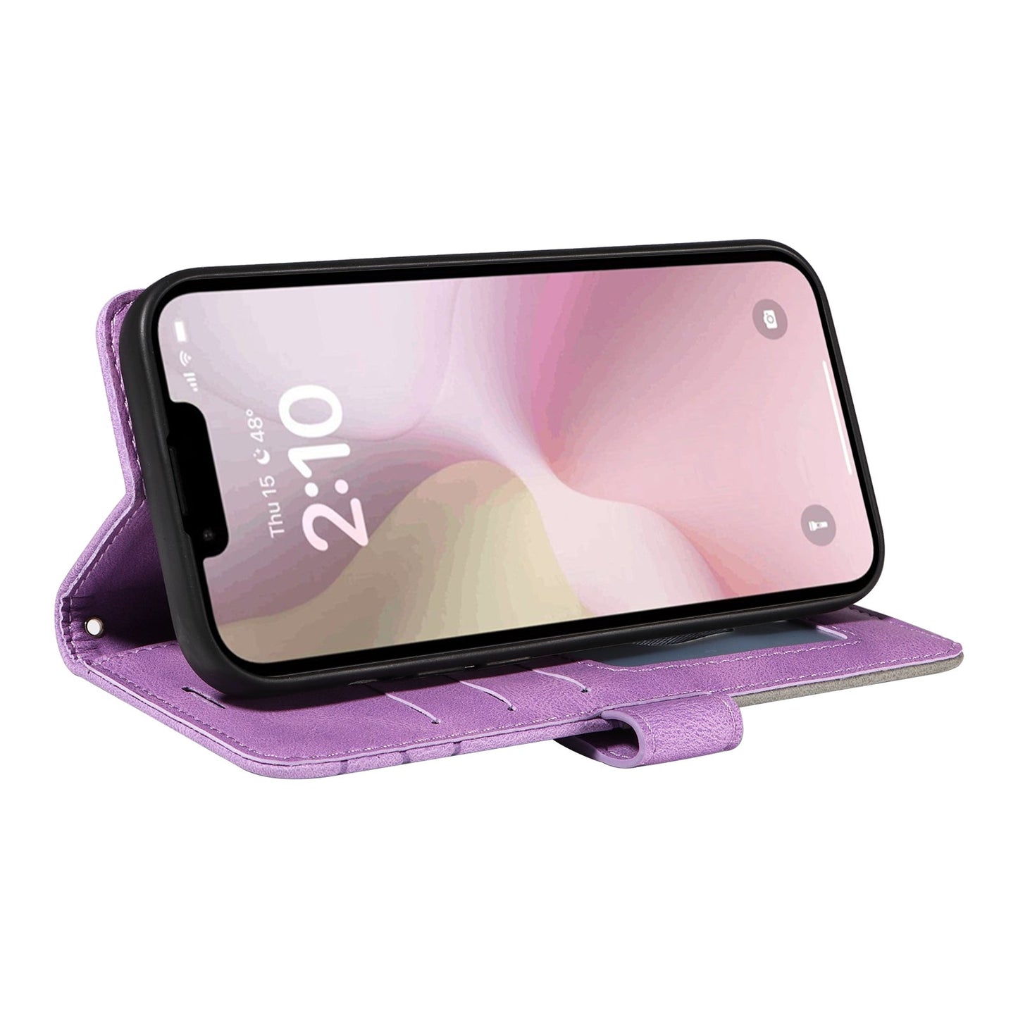 For iPhone 16e Dual-color Splicing Flip Leather Phone Case(Purple)