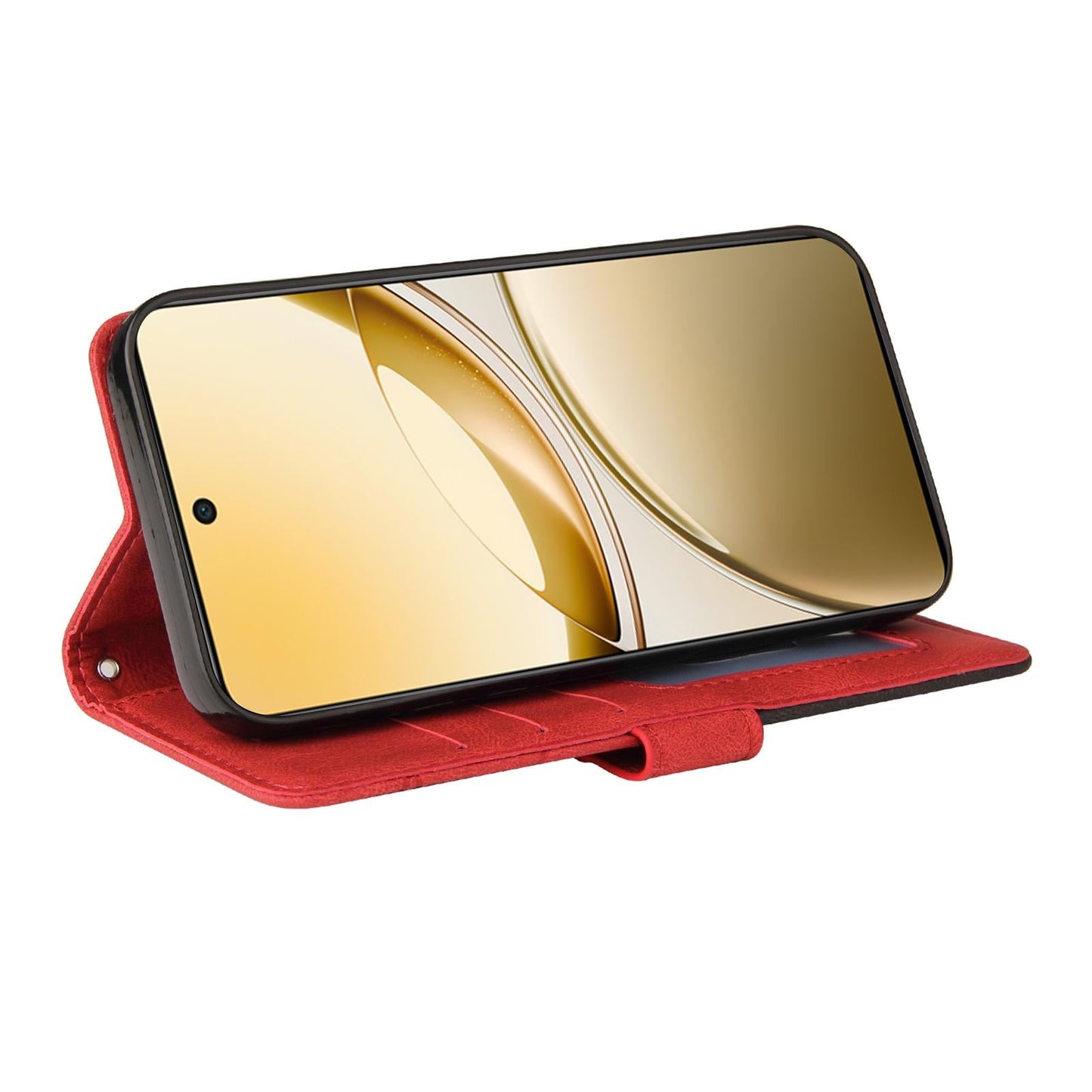 For vivo V50 5G Global Dual-color Splicing Flip Leather Phone Case(Red)