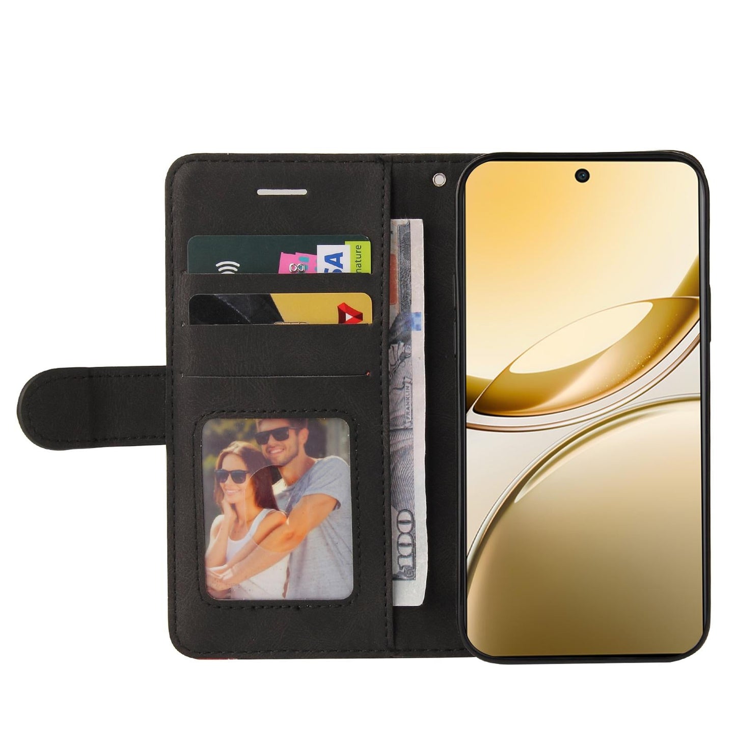 For vivo V50 5G Global Dual-color Splicing Flip Leather Phone Case(Black)