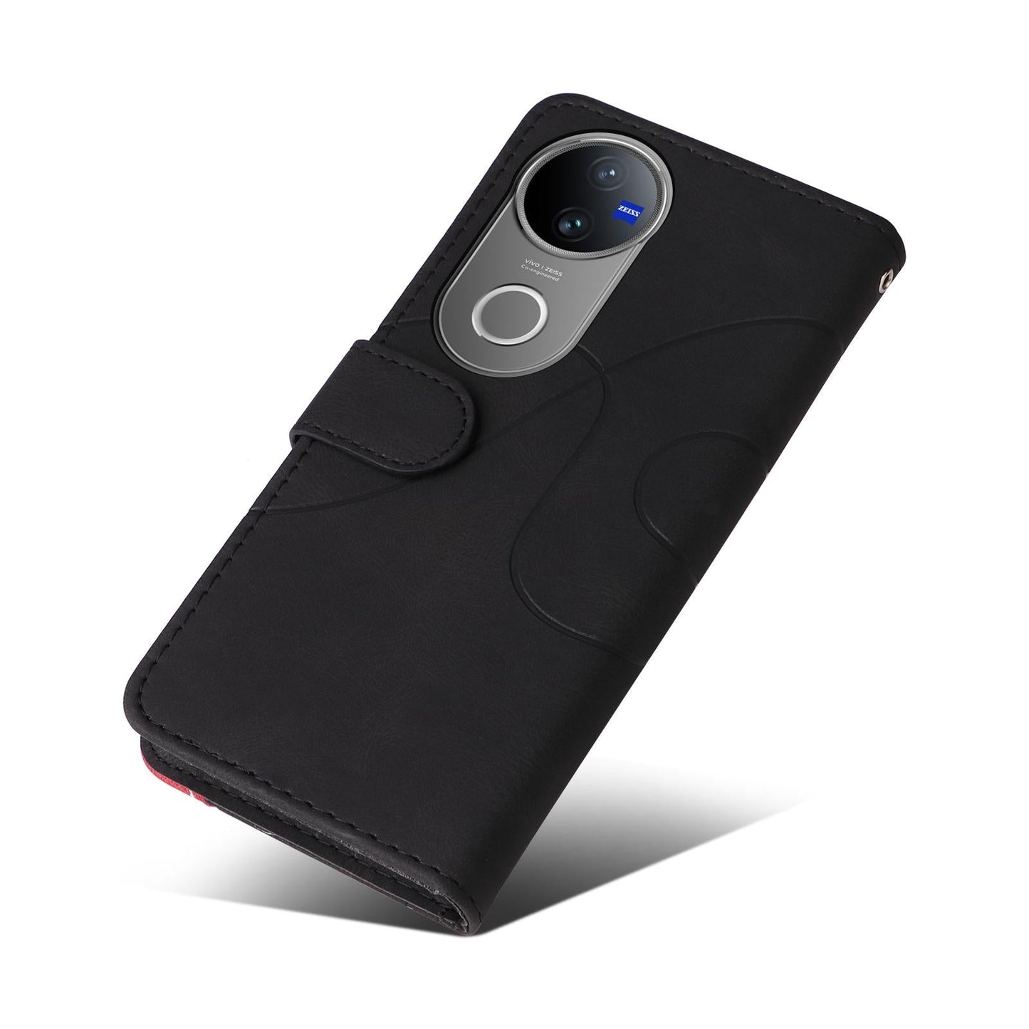 For vivo V50 5G Global Dual-color Splicing Flip Leather Phone Case(Black)