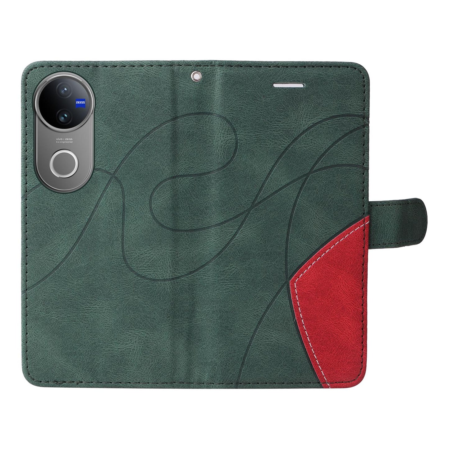 For vivo V50 5G Global Dual-color Splicing Flip Leather Phone Case(Green)