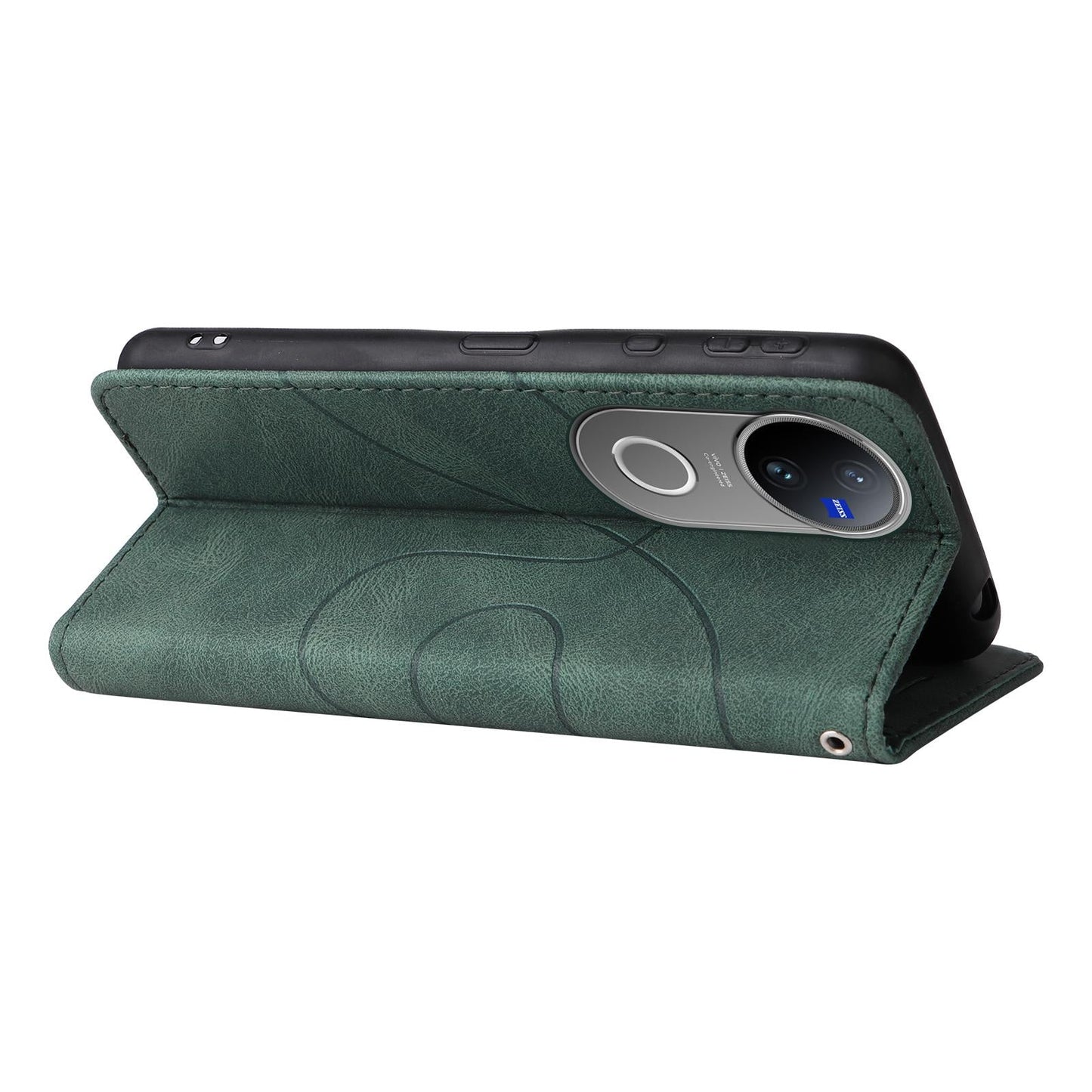 For vivo V50 5G Global Dual-color Splicing Flip Leather Phone Case(Green)