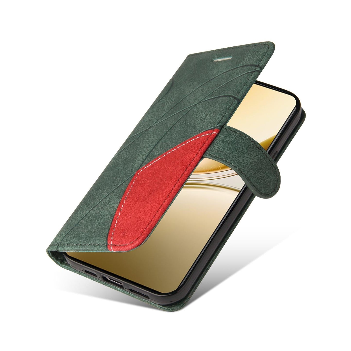 For vivo V50 5G Global Dual-color Splicing Flip Leather Phone Case(Green)