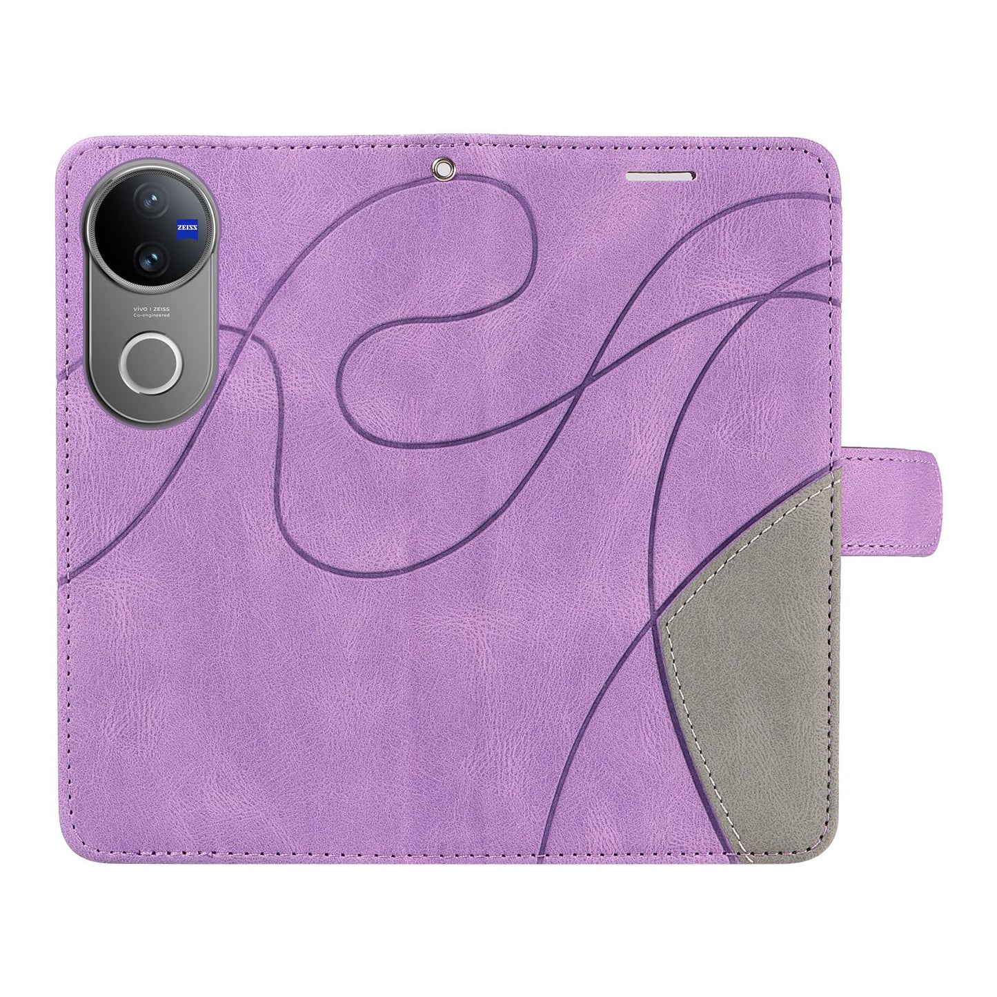For vivo V50 5G Global Dual-color Splicing Flip Leather Phone Case(Purple)