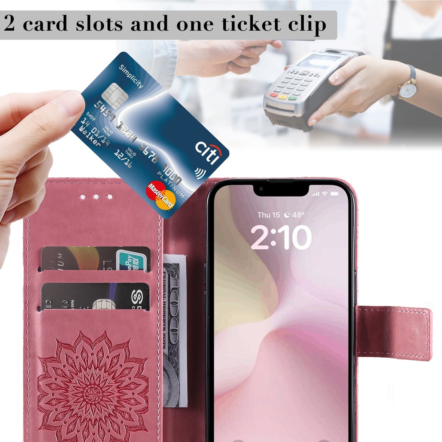 For iPhone 16e Embossed Sunflower Pattern Flip Leather Phone Case(Pink)