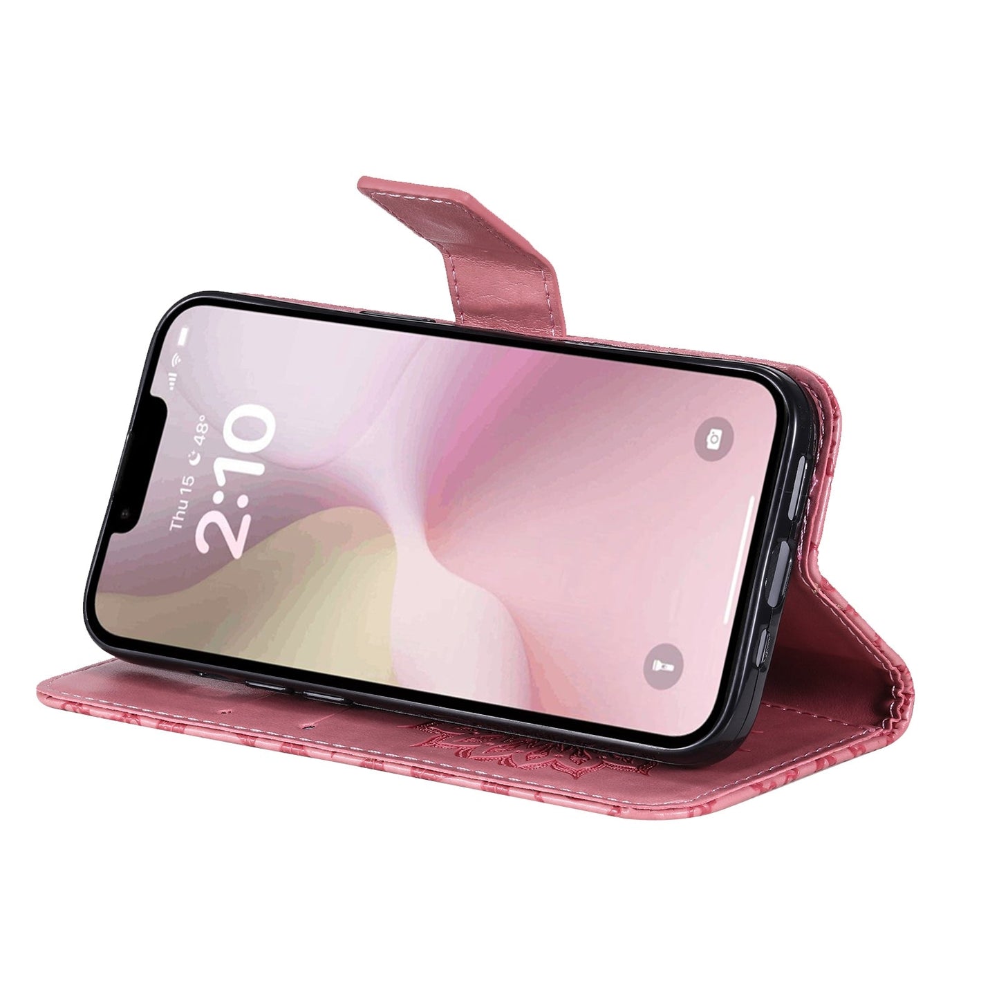 For iPhone 16e Embossed Sunflower Pattern Flip Leather Phone Case(Pink)