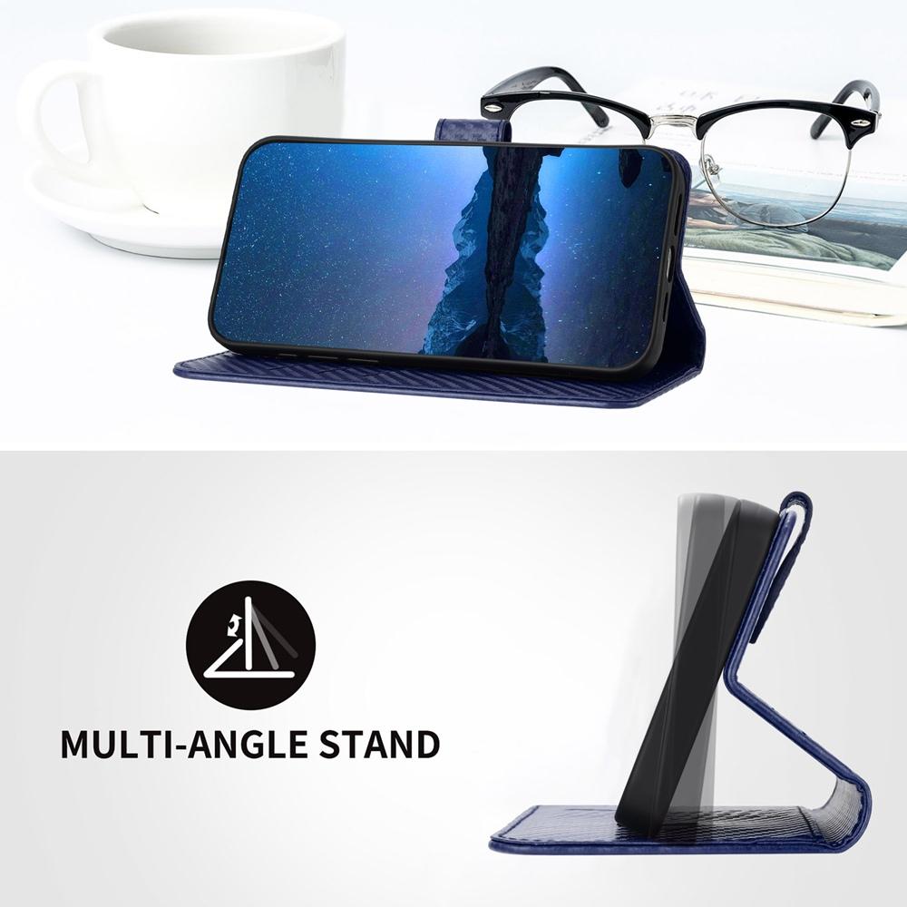 For vivo V50 Lite 4G / 5G YX0070 Carbon Fiber Buckle Leather Phone Case with Lanyard(Royal Blue)