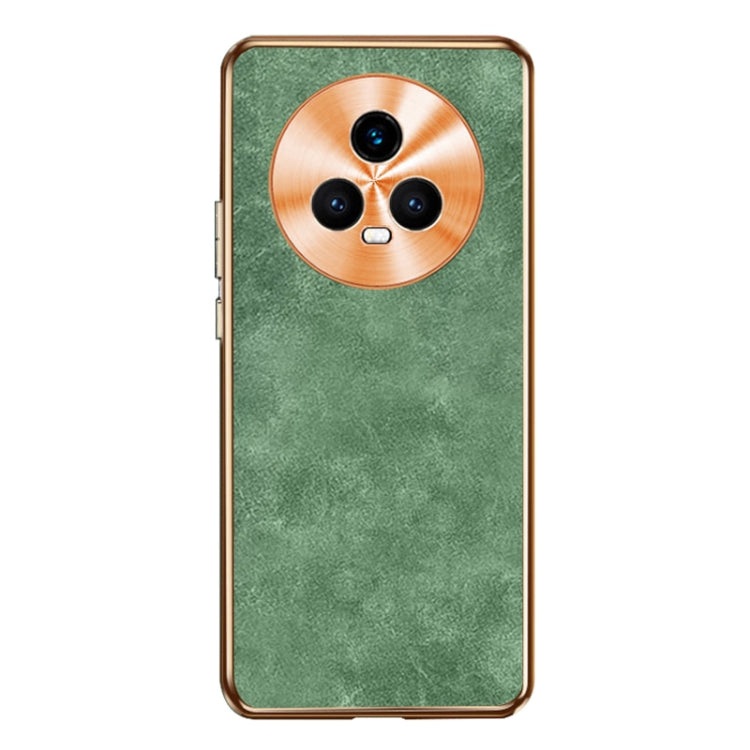 For Honor Magic5 Electroplating Lambskin Leather Phone Case(Green)