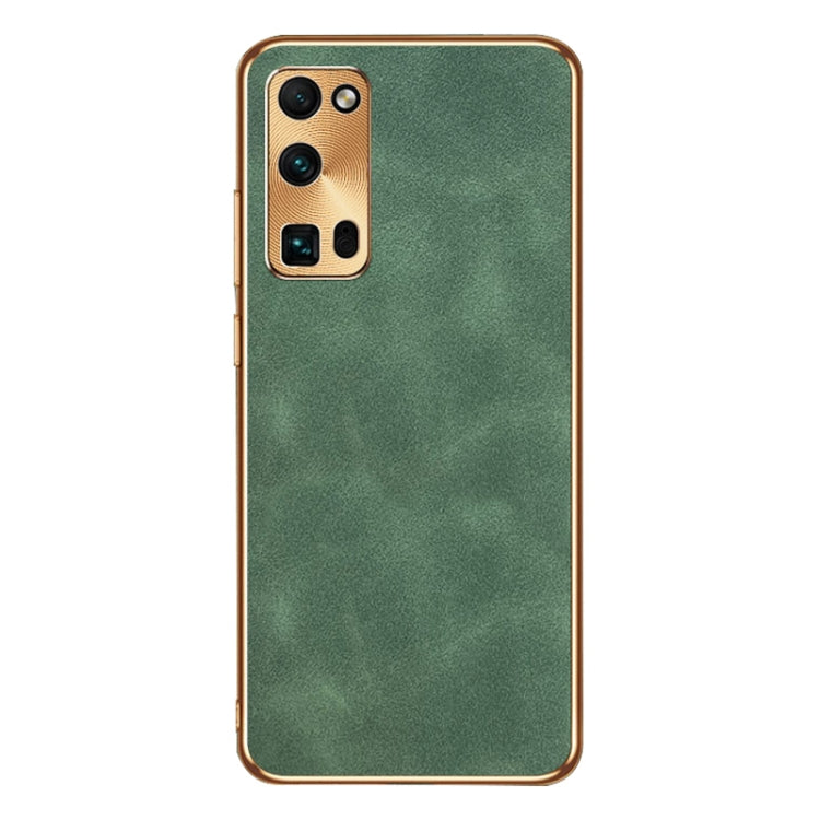 For Honor 30 Pro Electroplating Lambskin Leather Phone Case(Green)