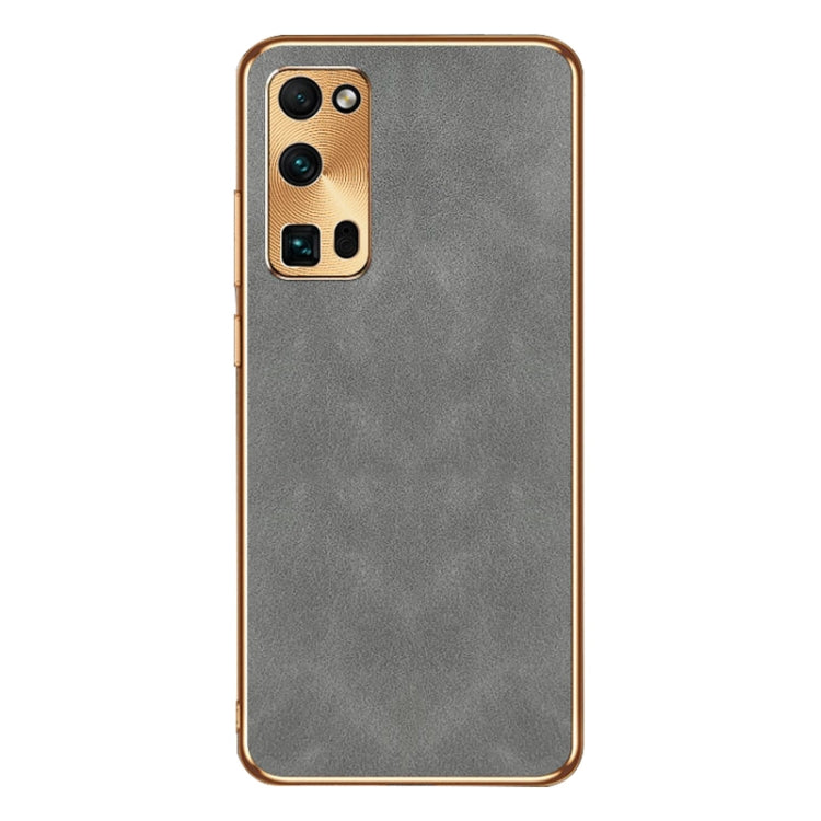For Honor 30 Pro Electroplating Lambskin Leather Phone Case(Grey)