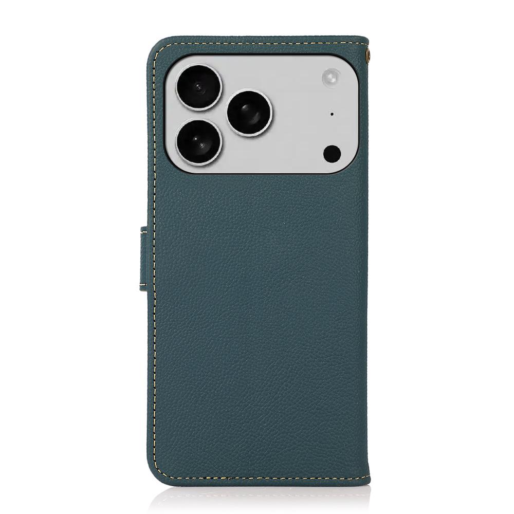 Compatible with iPhone 18 Pro Max & 17 Pro Max KHAZNEH Custer Leather RFID Phone Case - Green