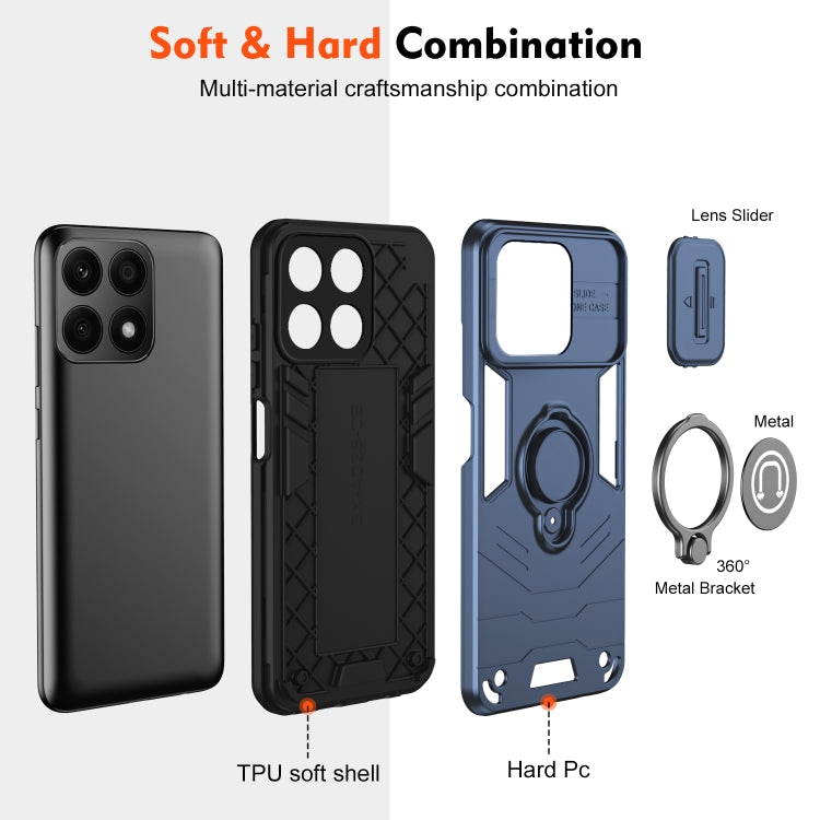 For Honor X8b Camshield Ring Holder Phone Case(Royal Blue)