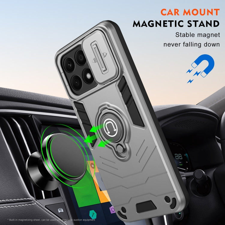 For Honor X8b Camshield Ring Holder Phone Case(Grey)