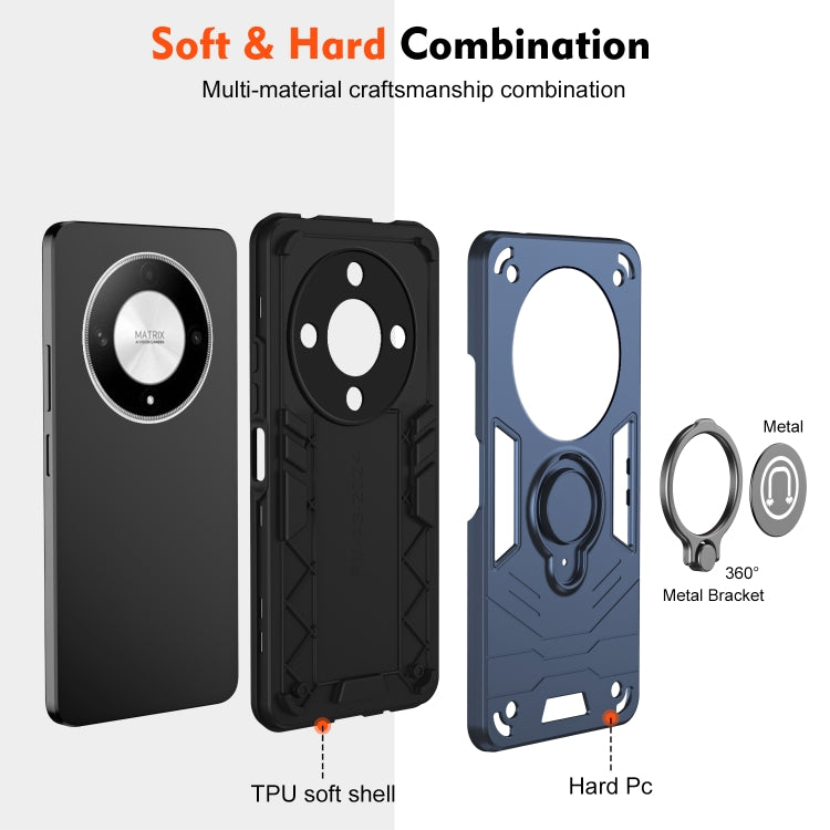 For Honor X9b Camshield Ring Holder Phone Case(Royal Blue)