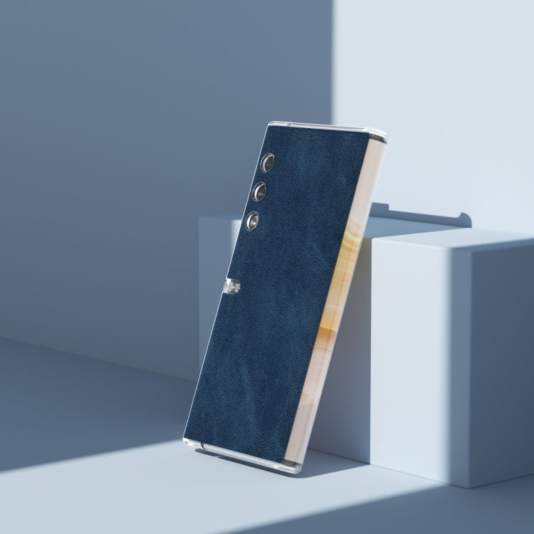 For Honor V Purse PU Leather Transparent Edge Phone Case(Blue)