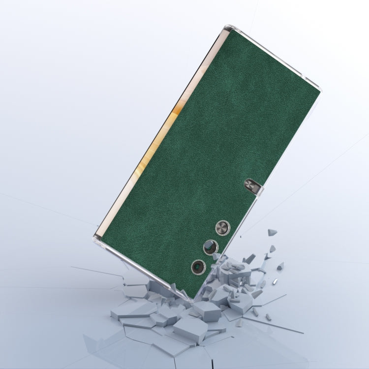 For Honor V Purse PU Leather Transparent Edge Phone Case(Green)