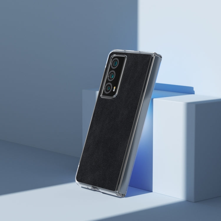 For Honor Magic Vs2 PU Leather Transparent Edge Phone Case(Black)