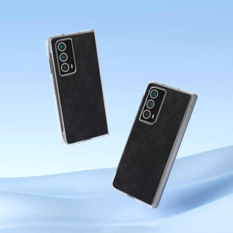 For Honor Magic Vs2 PU Leather Transparent Edge Phone Case(Black)