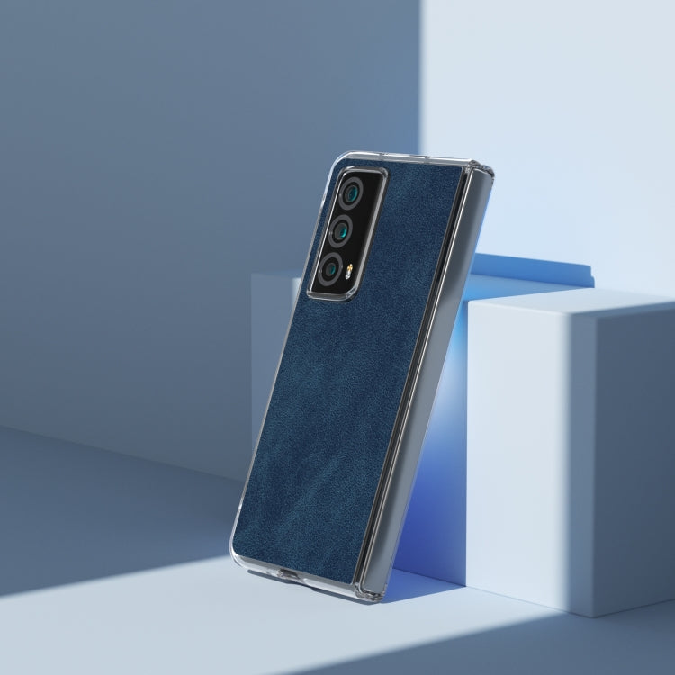 For Honor Magic Vs2 PU Leather Transparent Edge Phone Case(Blue)