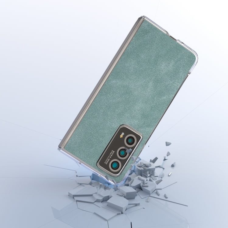 For Honor Magic Vs2 PU Leather Transparent Edge Phone Case(Light Blue)