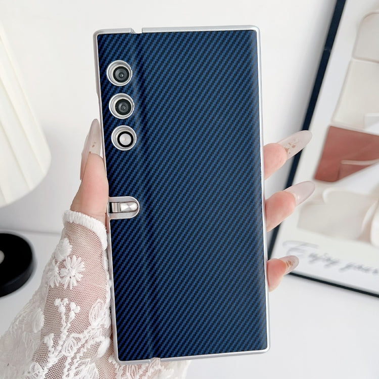 For Honor V Purse Kevlar Carbon Fiber Ultra-thin Shockproof Phone Case(Dark Blue)