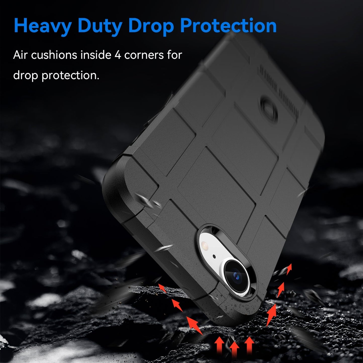 For iPhone 16e Full Coverage Shockproof TPU Phone Case(Black)