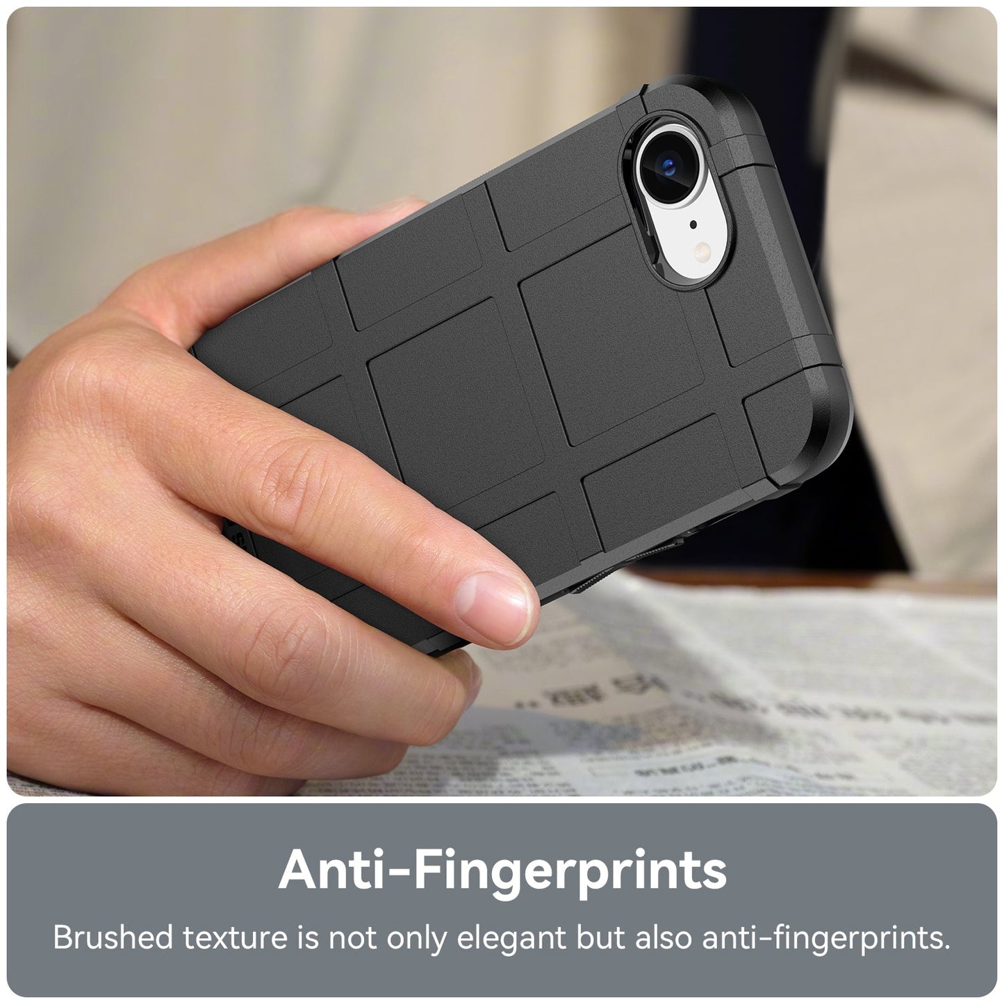 For iPhone 16e Full Coverage Shockproof TPU Phone Case(Black)