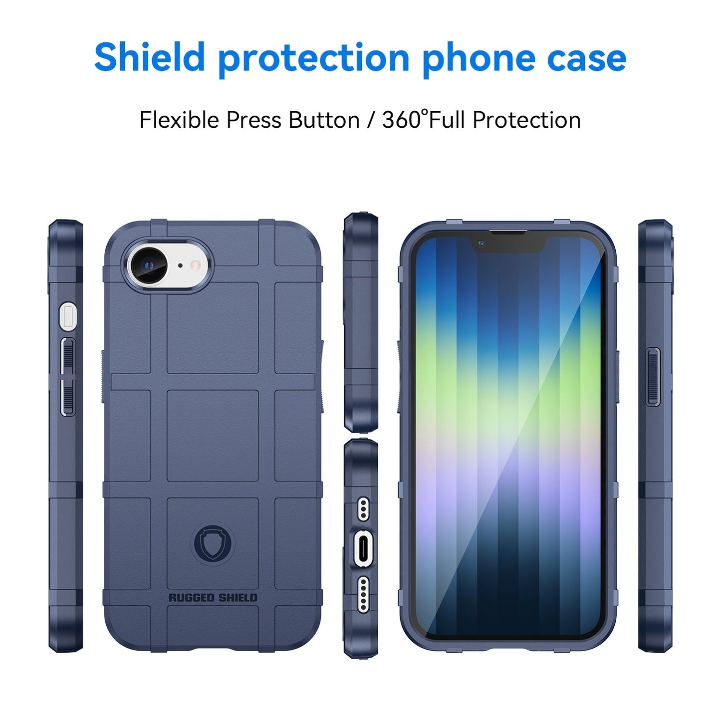 For iPhone 16e Full Coverage Shockproof TPU Phone Case(Blue)