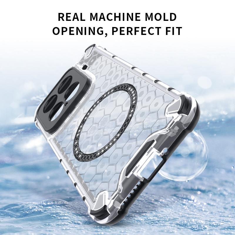 For Xiaomi 15 Pro Honeycomb Magnetic Ring Shockproof Phone Case(White)