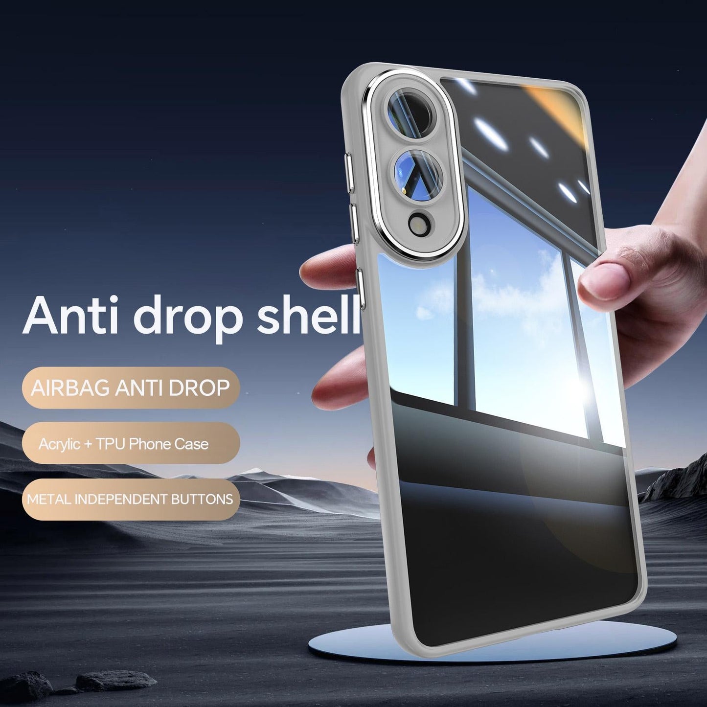For Samsung Galaxy S25 Edge 5G Acrylic Hybrid TPU Armor Shockproof Phone Case(Grey)