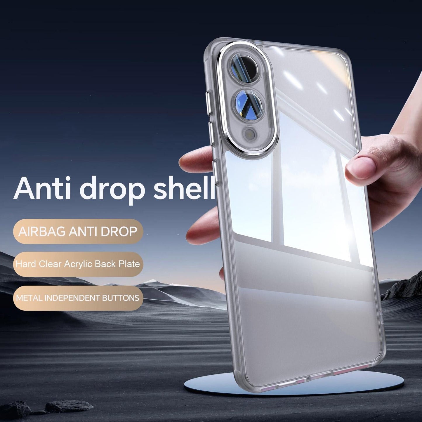 For Samsung Galaxy S25 Edge 5G Acrylic Hybrid TPU Armor Shockproof Phone Case(Transparent)
