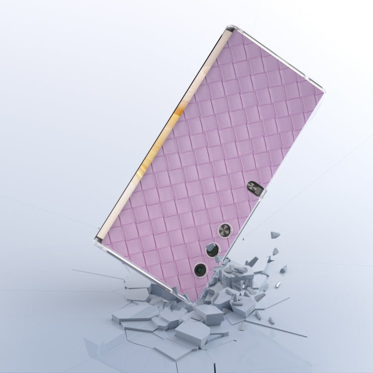 For Honor V Purse Woven Texture Transparent Frame PU Phone Case(Purple)