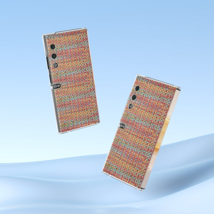 For Honor V Purse Colorful Rhombic Texture Transparent Frame PU Phone Case(Orange Red)