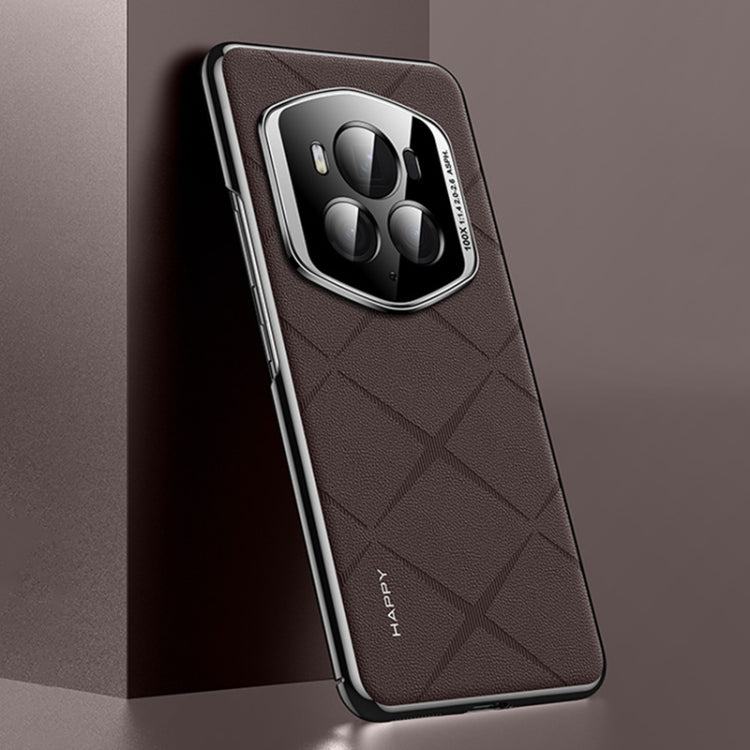 For Honor Magic6 RSR Porsche Design Plain Leather PC Phone Case(Brown)