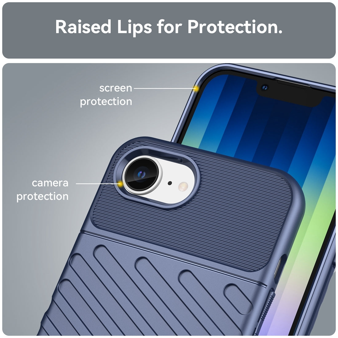 For iPhone 16e Thunderbolt Shockproof Soft TPU Phone Case(Blue)