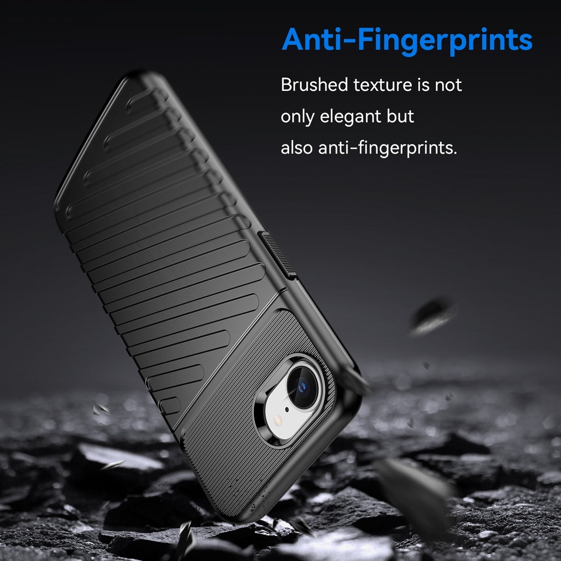 For iPhone 16e Thunderbolt Shockproof Soft TPU Phone Case(Black)