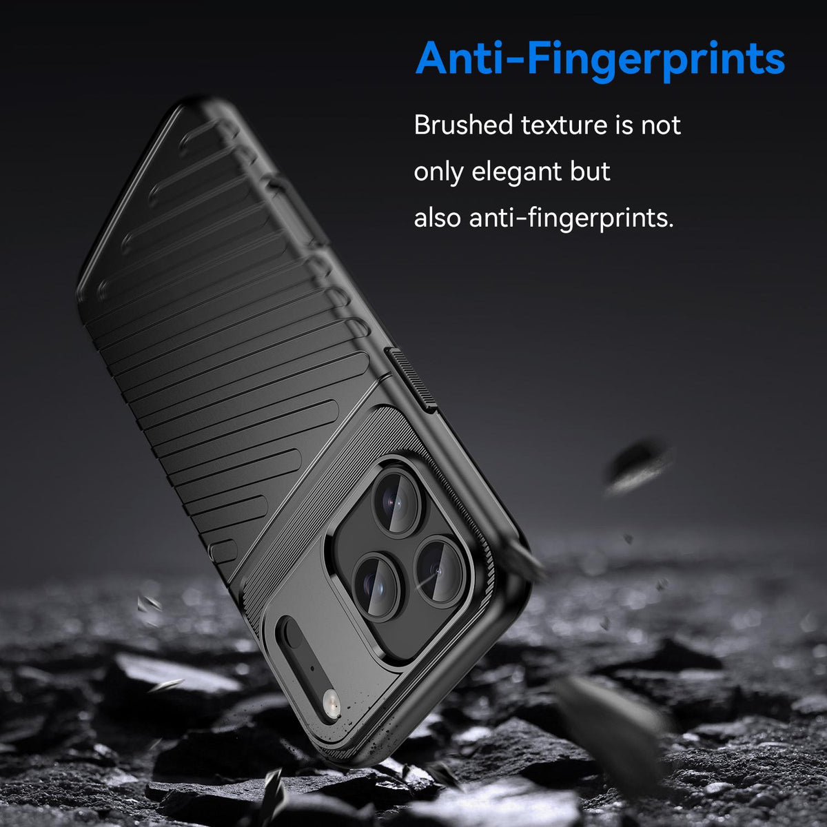 Compatible with iPhone 18 Pro Max Thunderbolt Shockproof Soft TPU Phone Case - Black