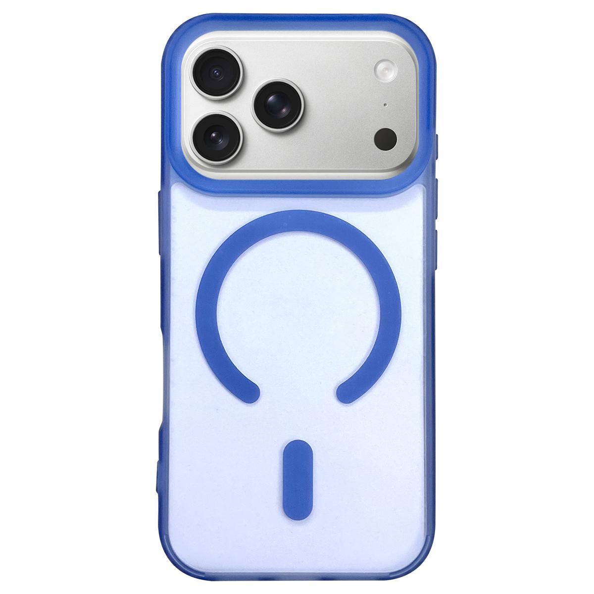 Compatible with iPhone 18 Pro Max Dual-Side Frosted MagSafe Clear Phone Case - Blue
