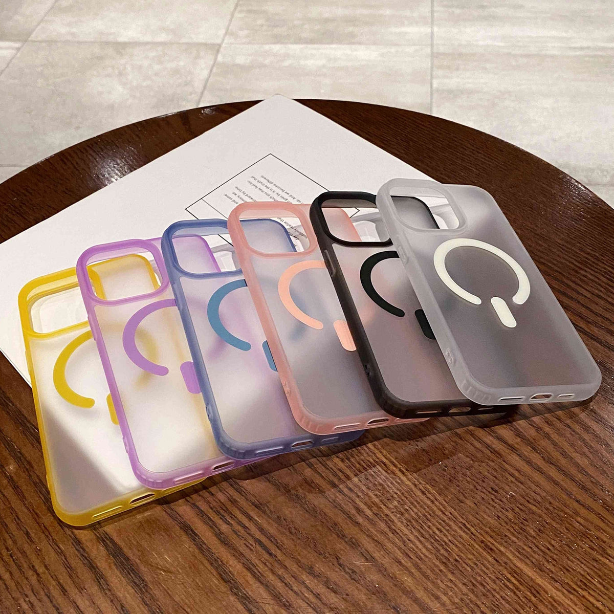 Compatible with iPhone 18 Pro Max Dual-Side Frosted MagSafe Clear Phone Case - Purple