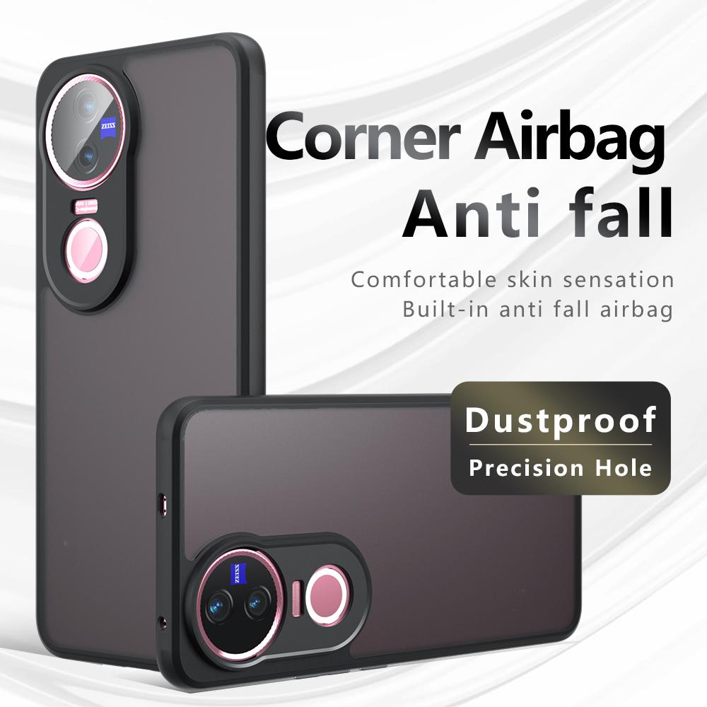 For vivo V50 Armor Precise Hole PC Hybrid TPU Phone Case(Transparent)