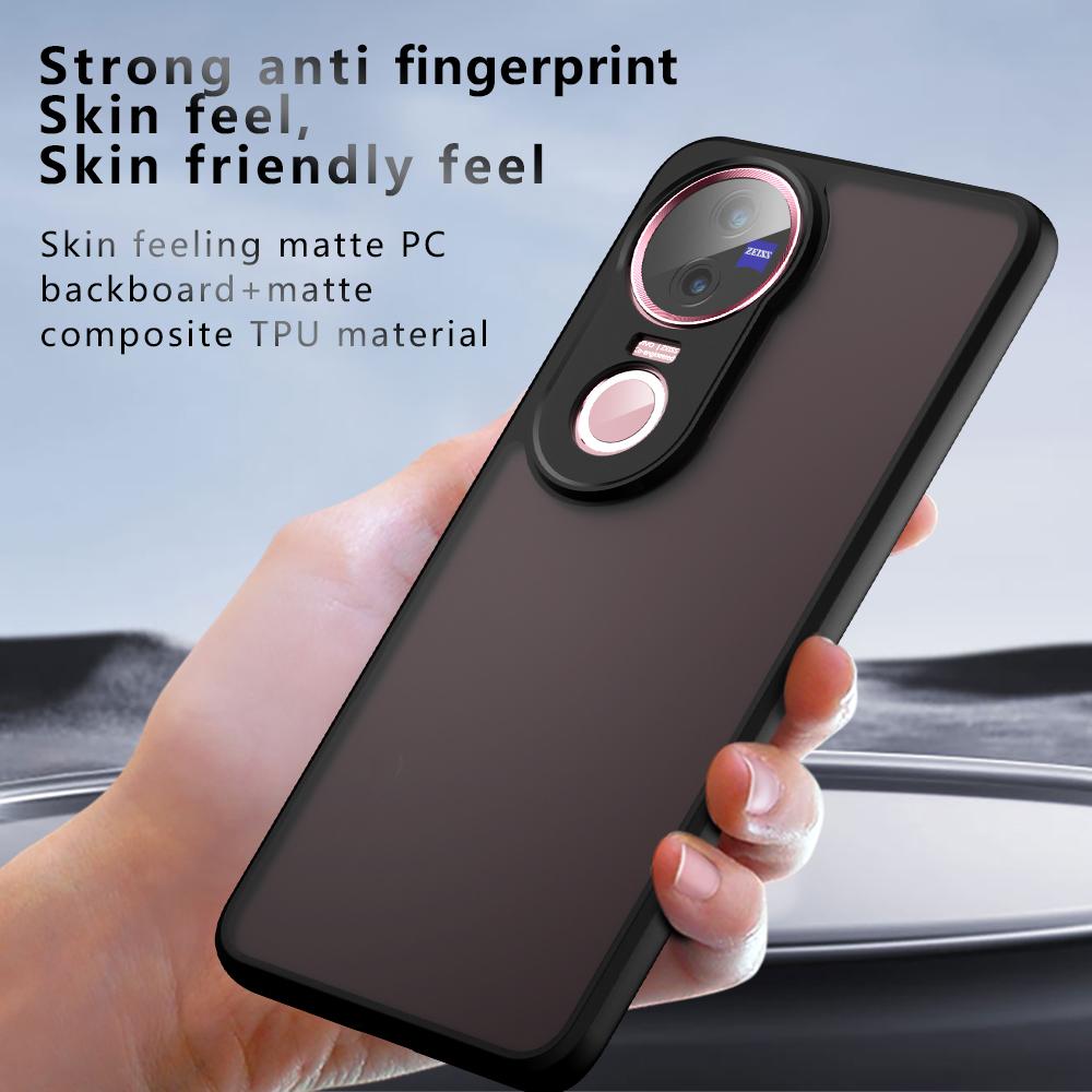 For vivo V50 Armor Precise Hole PC Hybrid TPU Phone Case(Transparent)