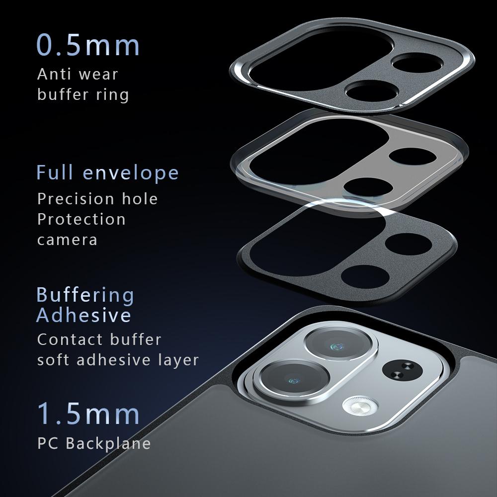 For OPPO K13 / K13x Armor Precise Hole PC Hybrid TPU Phone Case(Frosted Black)