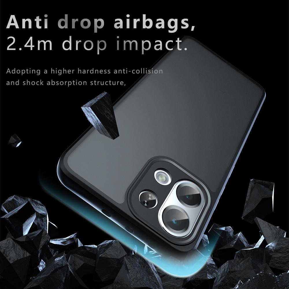 For OPPO K13 / K13x Armor Precise Hole PC Hybrid TPU Phone Case(Frosted Black)