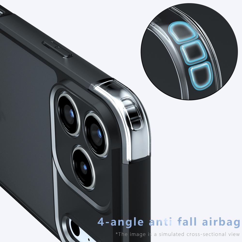 Compatible with iPhone 18 Pro Max Armor Precise Hole PC Dual-Layer TPU Phone Case - Frosted Black